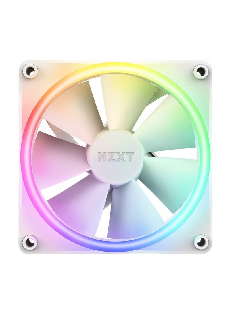 NZXT F120 RGB Duo Triple Pack 120mm PWM Dual-Sided RGB Fans, 3-Pack with RGB Controller, 20 Individually Addressable LEDs per Fan, Fluid Dynamic Bearing, Low-Noise Rubber Dampeners, CAM Software Control, White | RF-D12TF-W1 - Image 5